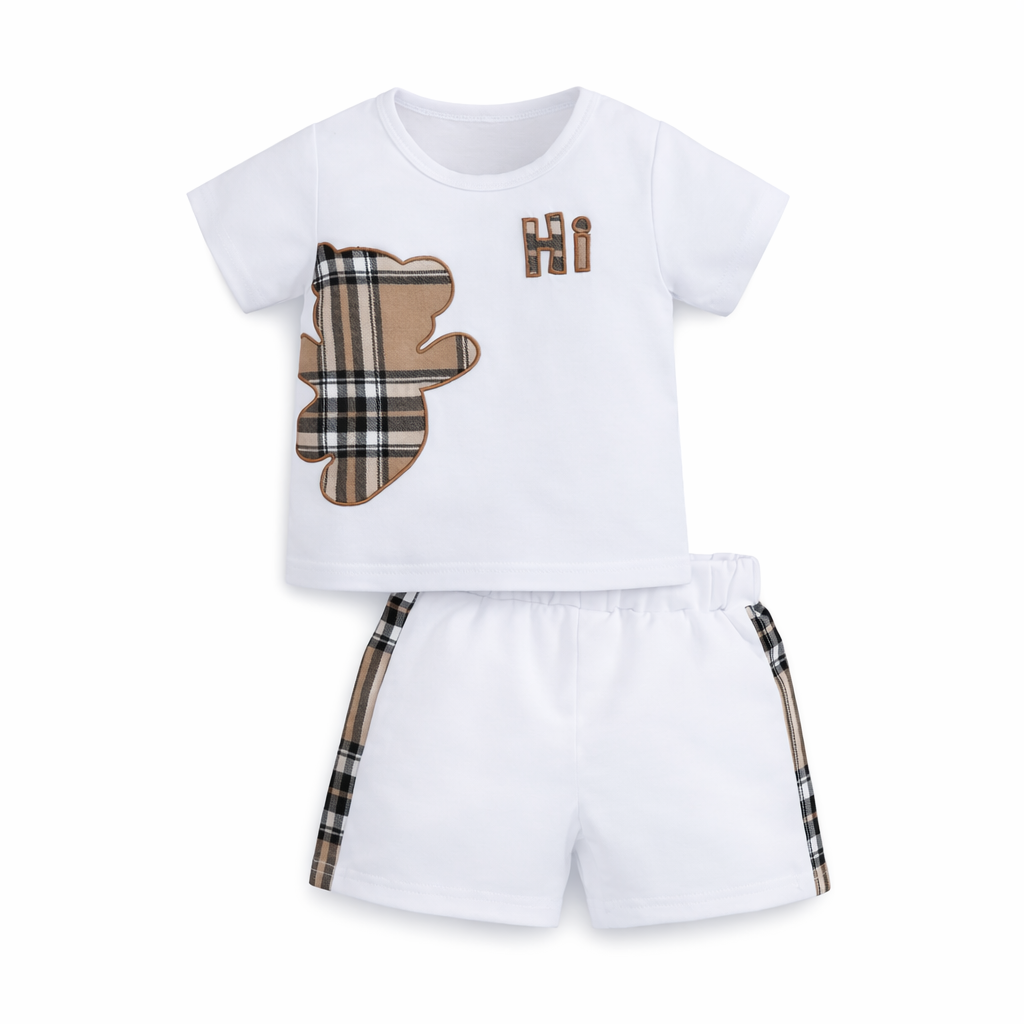 Cute Bear Baby Shorts Set 2pcs