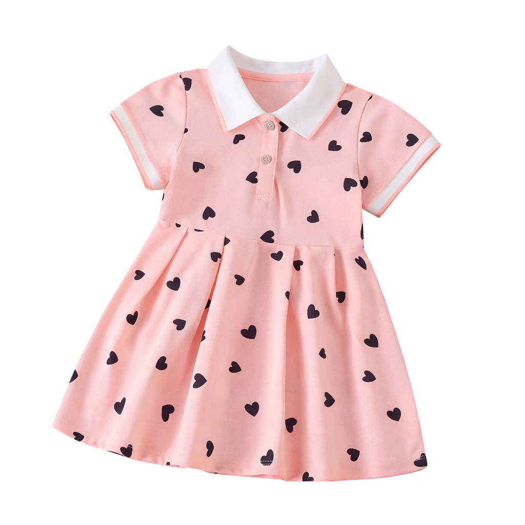 Little Heart Princess Short Sleeve Dress