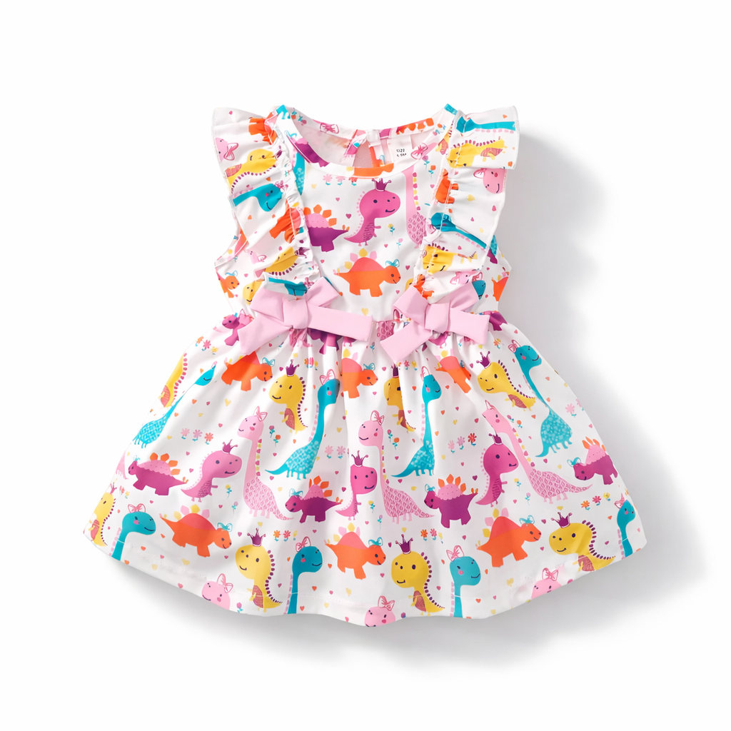 Adorable Dinosaur Toddler Summer Dress
