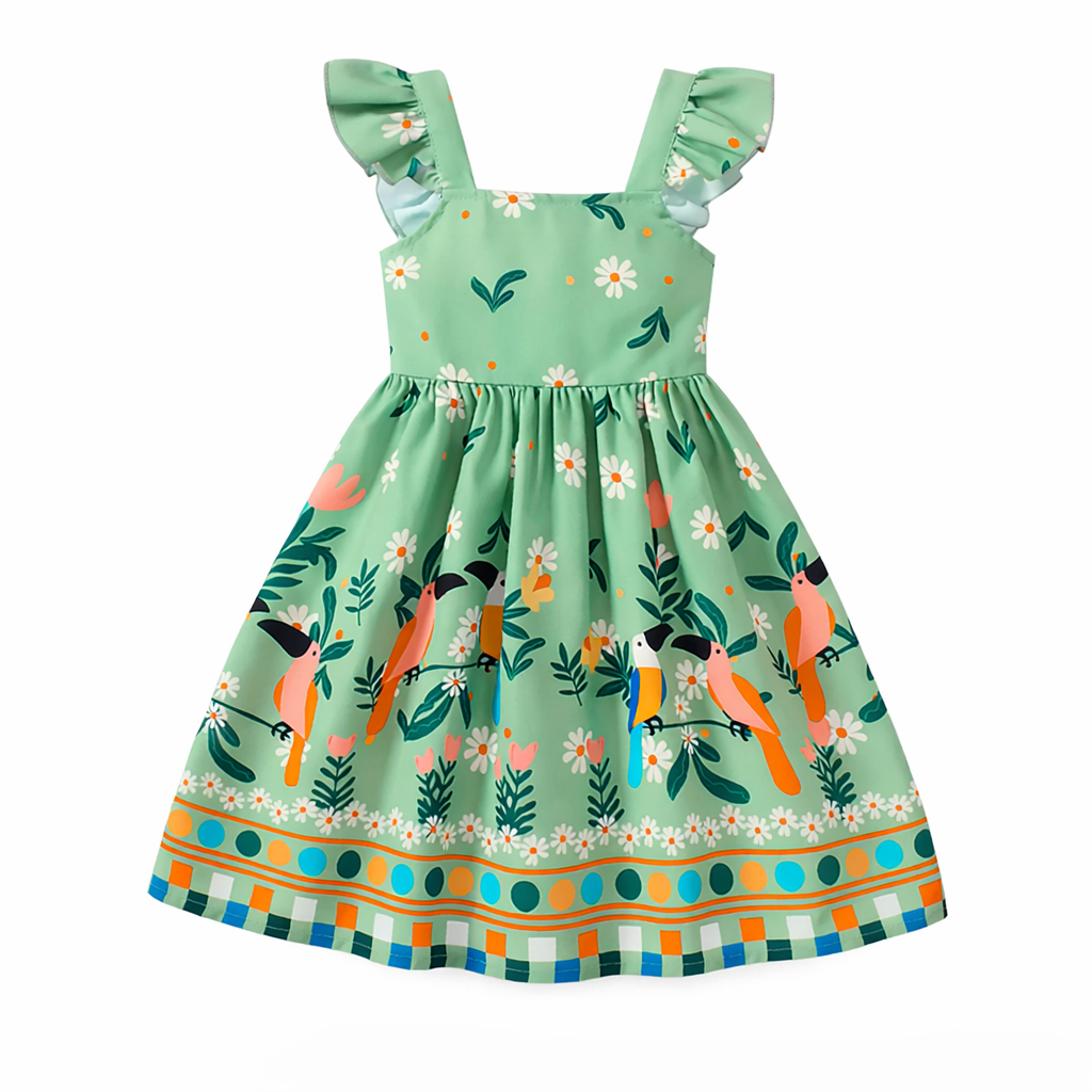 Sunny Garden Girls Flutter Sleeve Dress