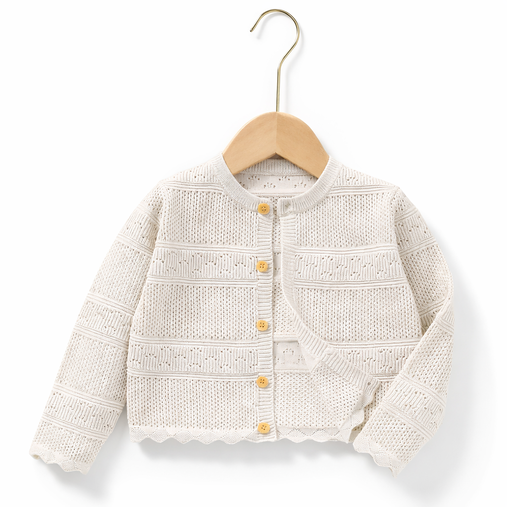 Vintage & Elegant Baby Girl Knit Cardigan