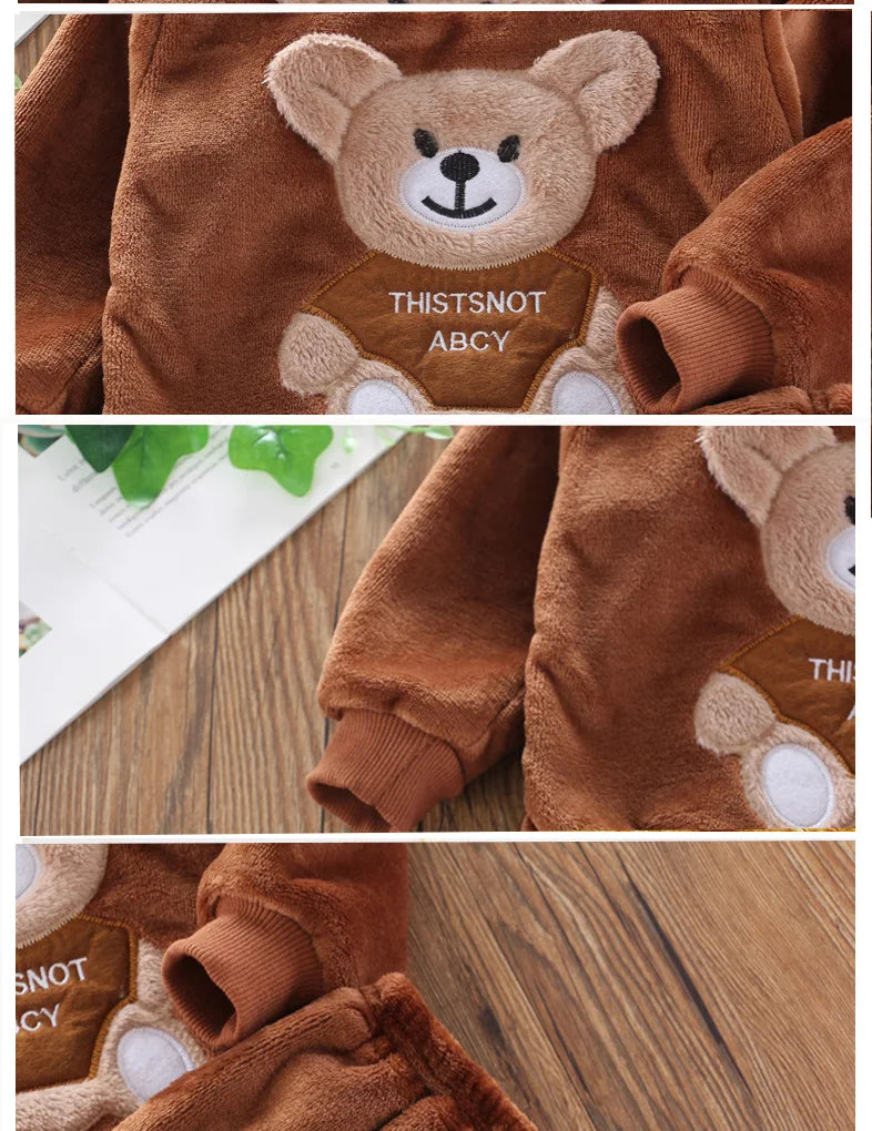 Cartoon Bear Sleepwear Children Pajama Set
