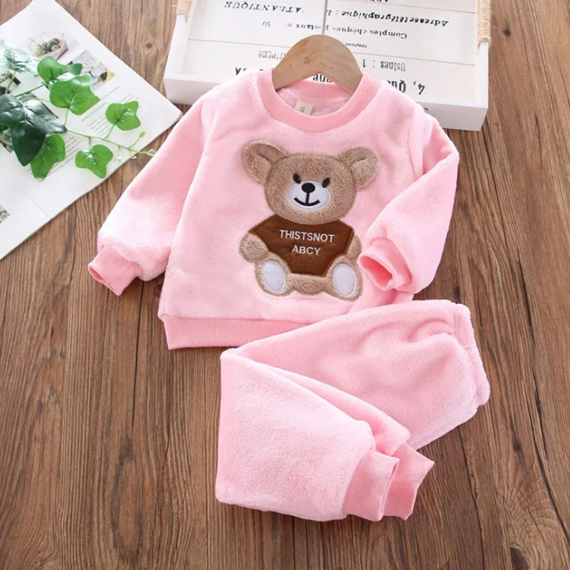 Cartoon Bear Sleepwear Children Pajama Set