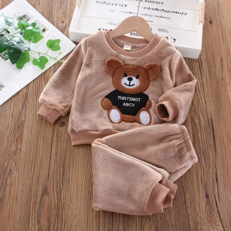 Cartoon Bear Sleepwear Children Pajama Set