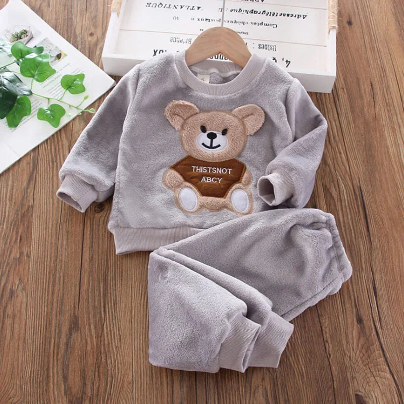 Cartoon Bear Sleepwear Children Pajama Set