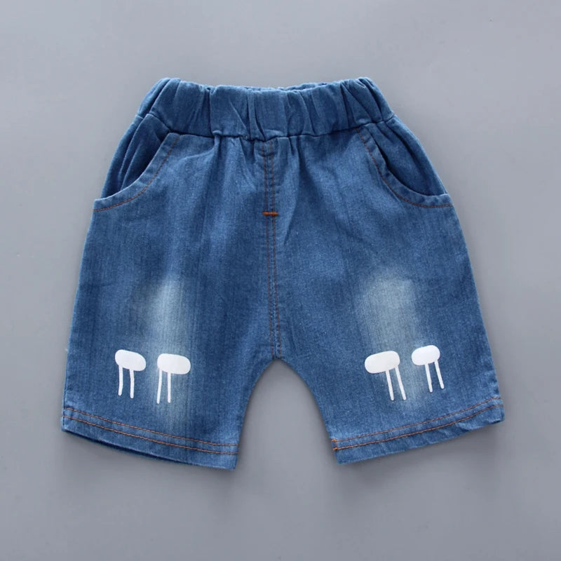 Cute Giraffe Two-Piece Summer Outfit for Little Boys