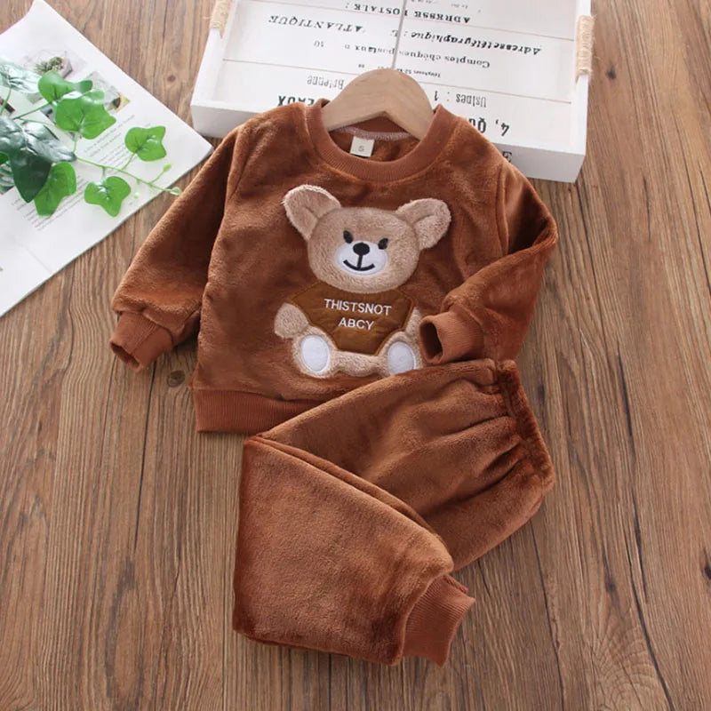 Cartoon Bear Sleepwear Children Pajama Set