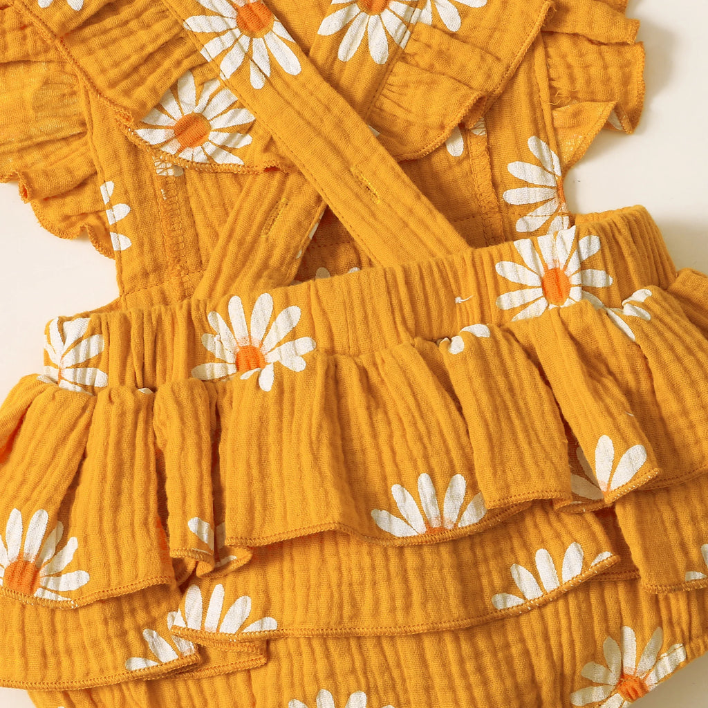 Sunny Daisy Sunflower Baby Romper Set