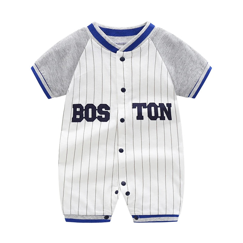 Baby Boy Varsity Baseball Pure Cotton Romper