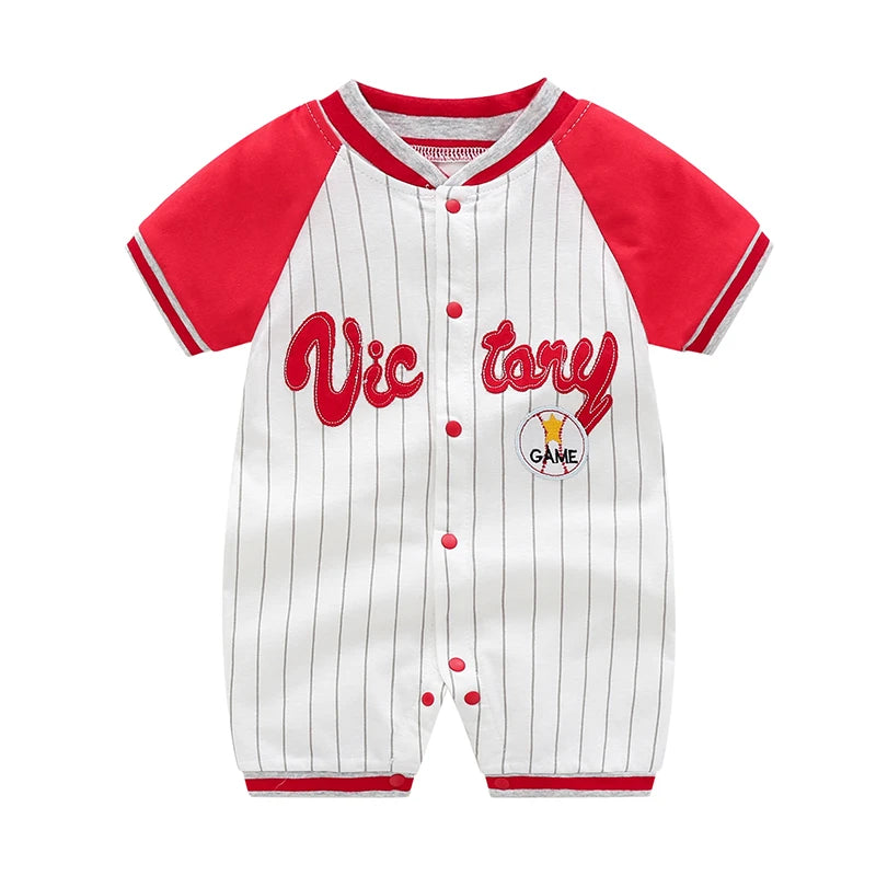 Baby Boy Varsity Baseball Pure Cotton Romper