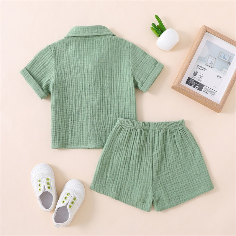 Little Gentleman Cotton Linen Summer Outfit Set