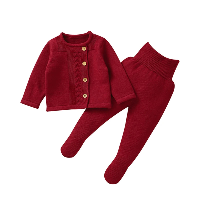 Soft Newborn Knit Outfit Two Piece Baby Set