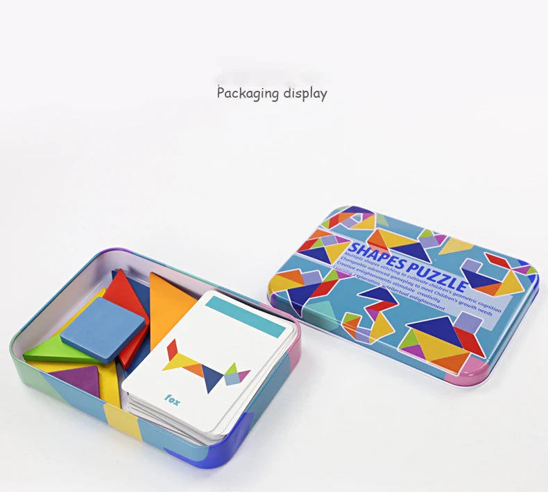 Colorful Shape Matching Tangram Puzzle Box