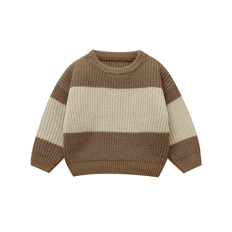 Warm Colorblock Toddler Knit Sweater for Cool Weather