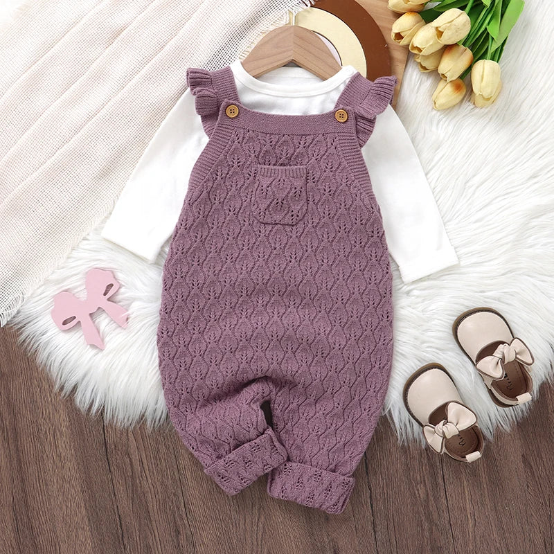 Comfy Knit Baby Sleeveless One Piece Romper Set for Infant