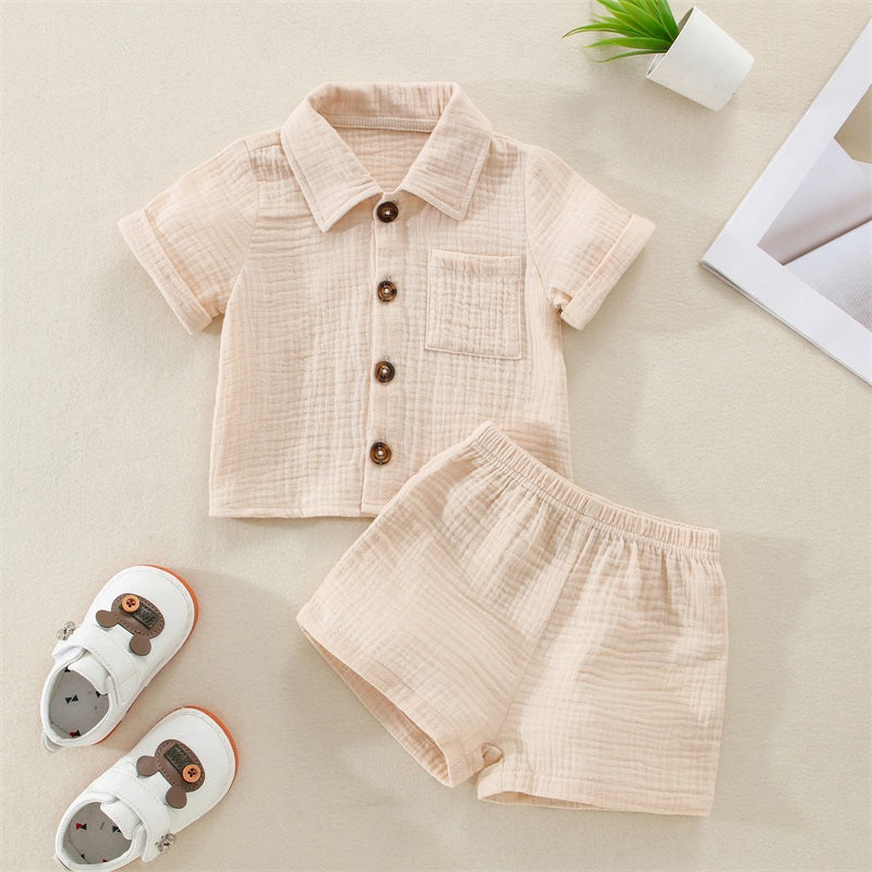 Little Gentleman Cotton Linen Summer Outfit Set