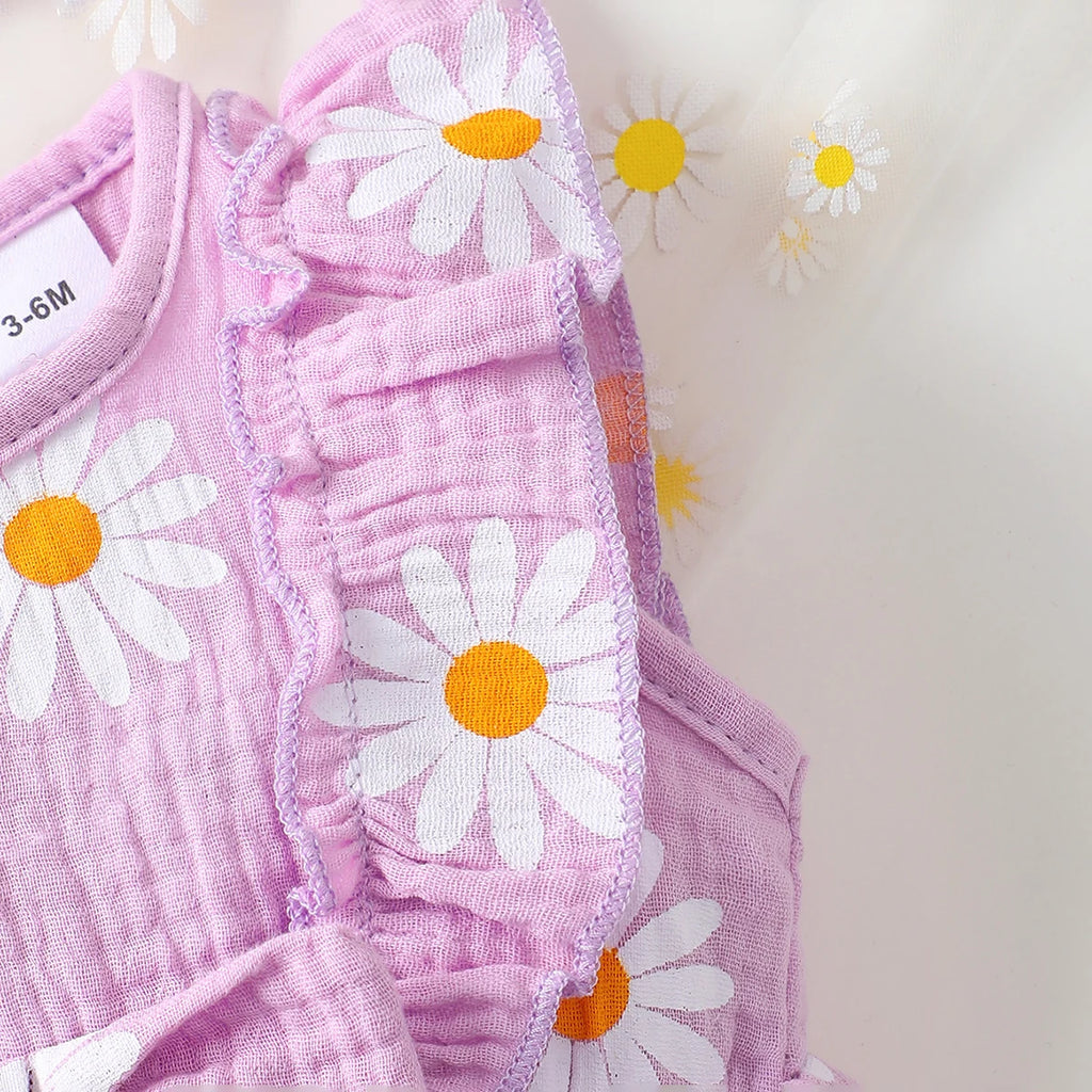 Blooming Daisy Summer Sleeveless Casual  Dress