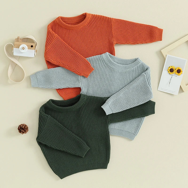 Classic Autumn Knitting Cotton Pullovers  for Kids