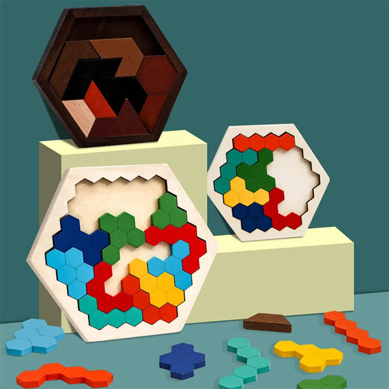 Hexagon Brain Boost Tangram Puzzle