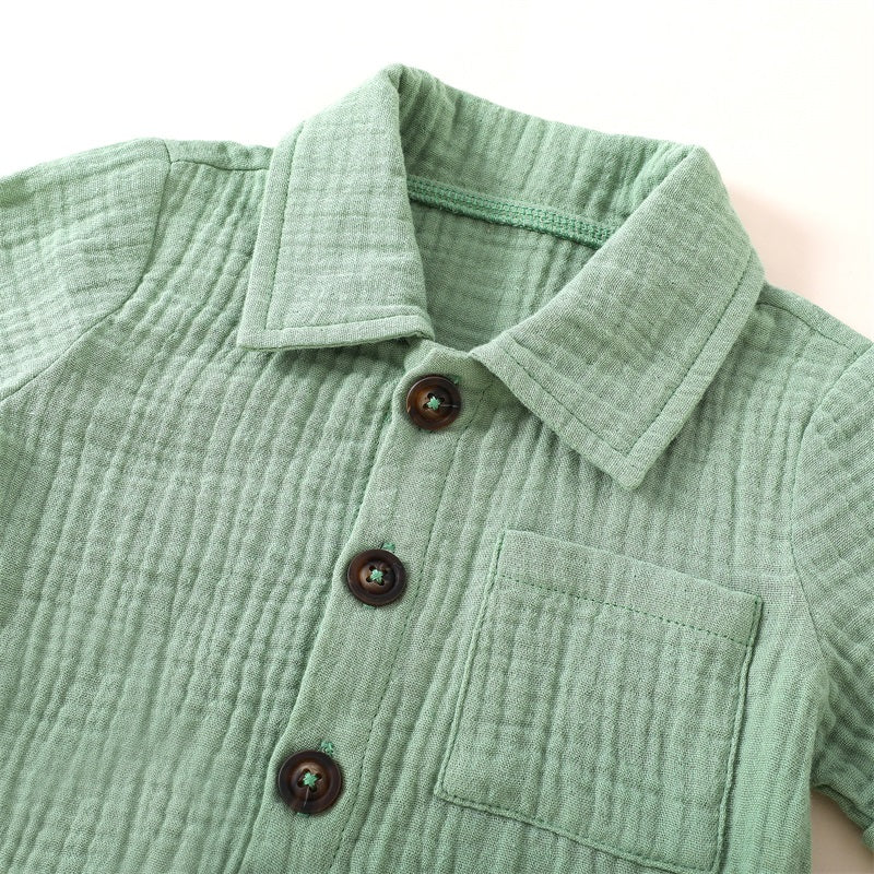 Little Gentleman Cotton Linen Summer Outfit Set
