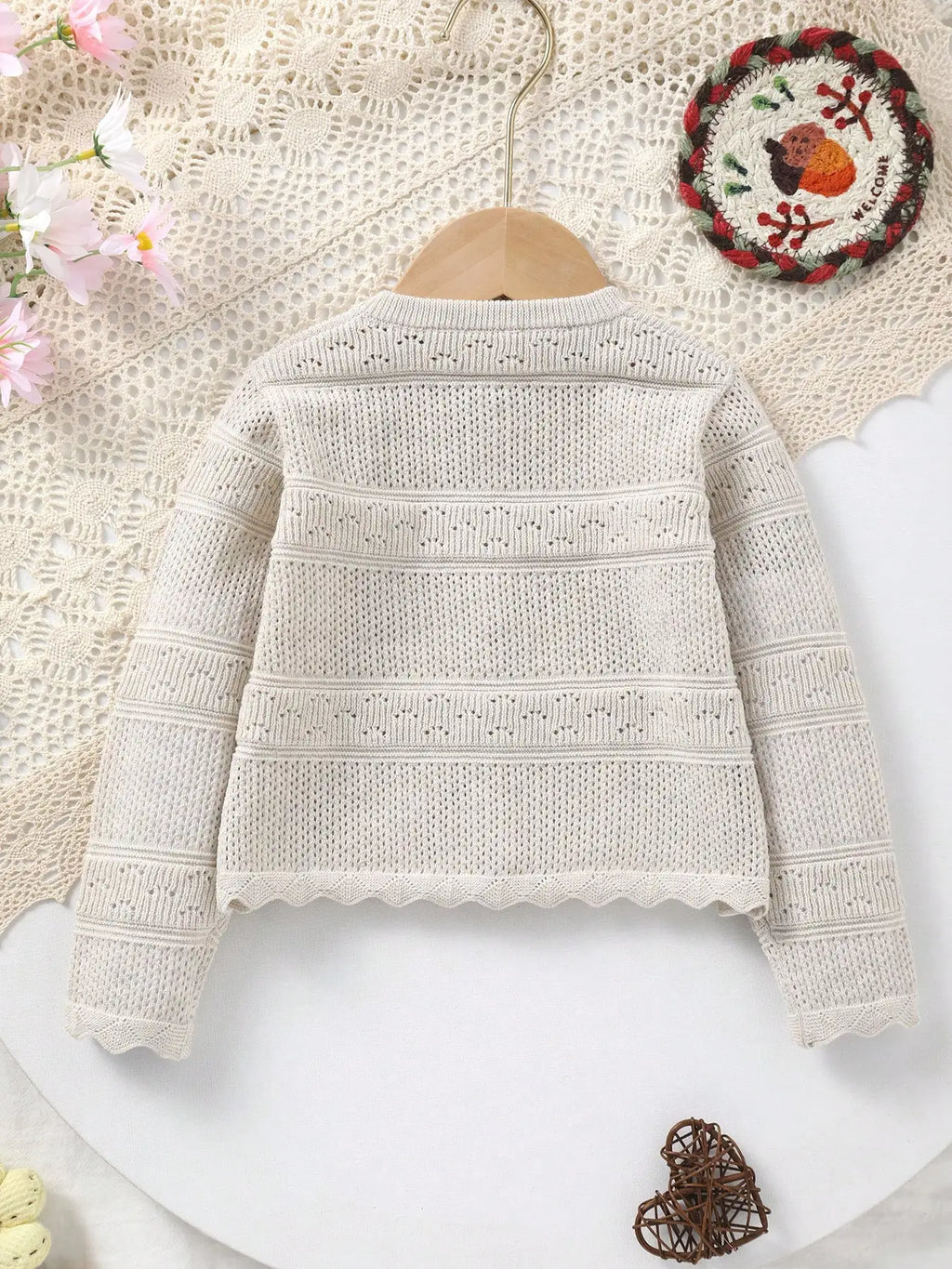 Vintage & Elegant Baby Girl Knit Cardigan