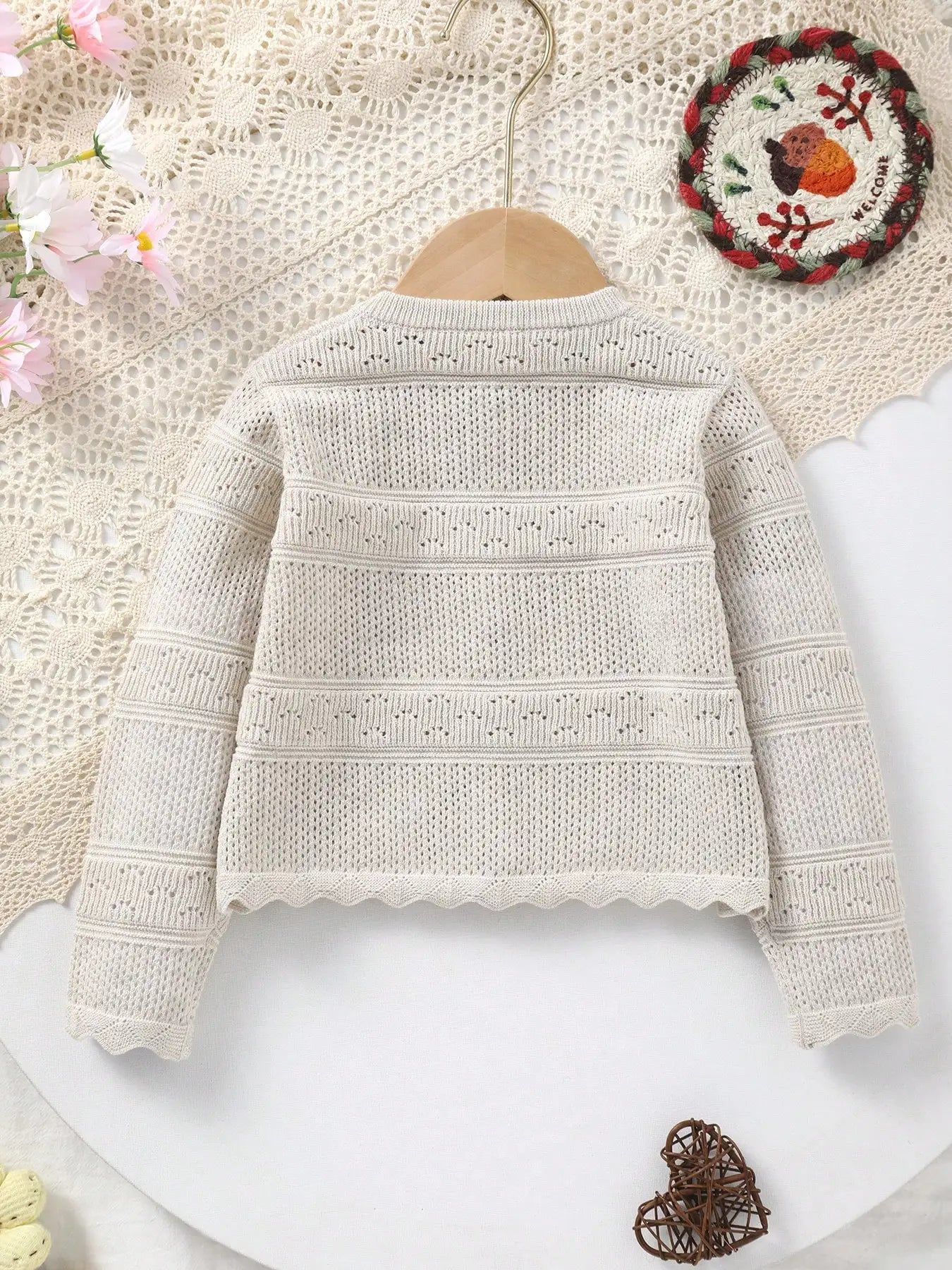Vintage & Elegant Baby Girl Knit Cardigan