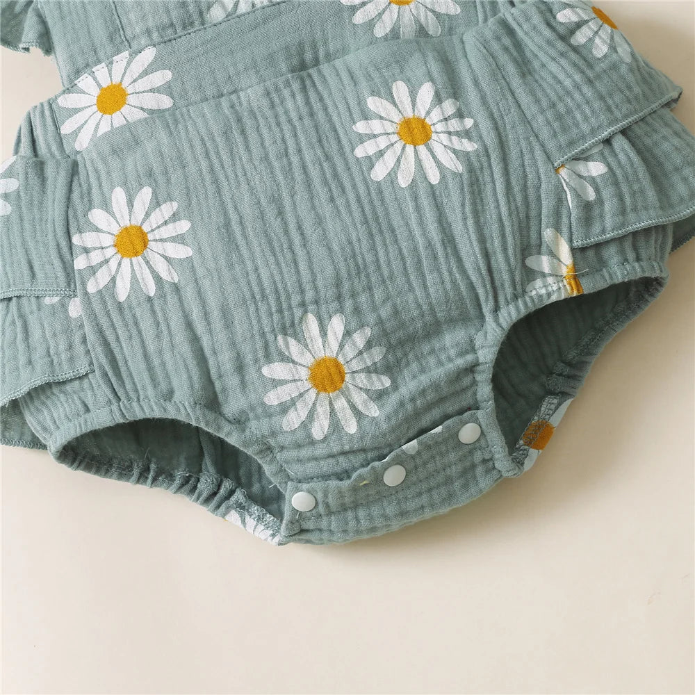 Sunny Daisy Sunflower Baby Romper Set