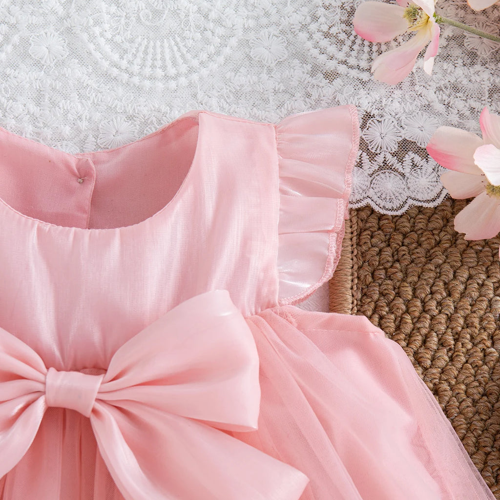 Adorable Baby Girl Chiffon Bow Dress