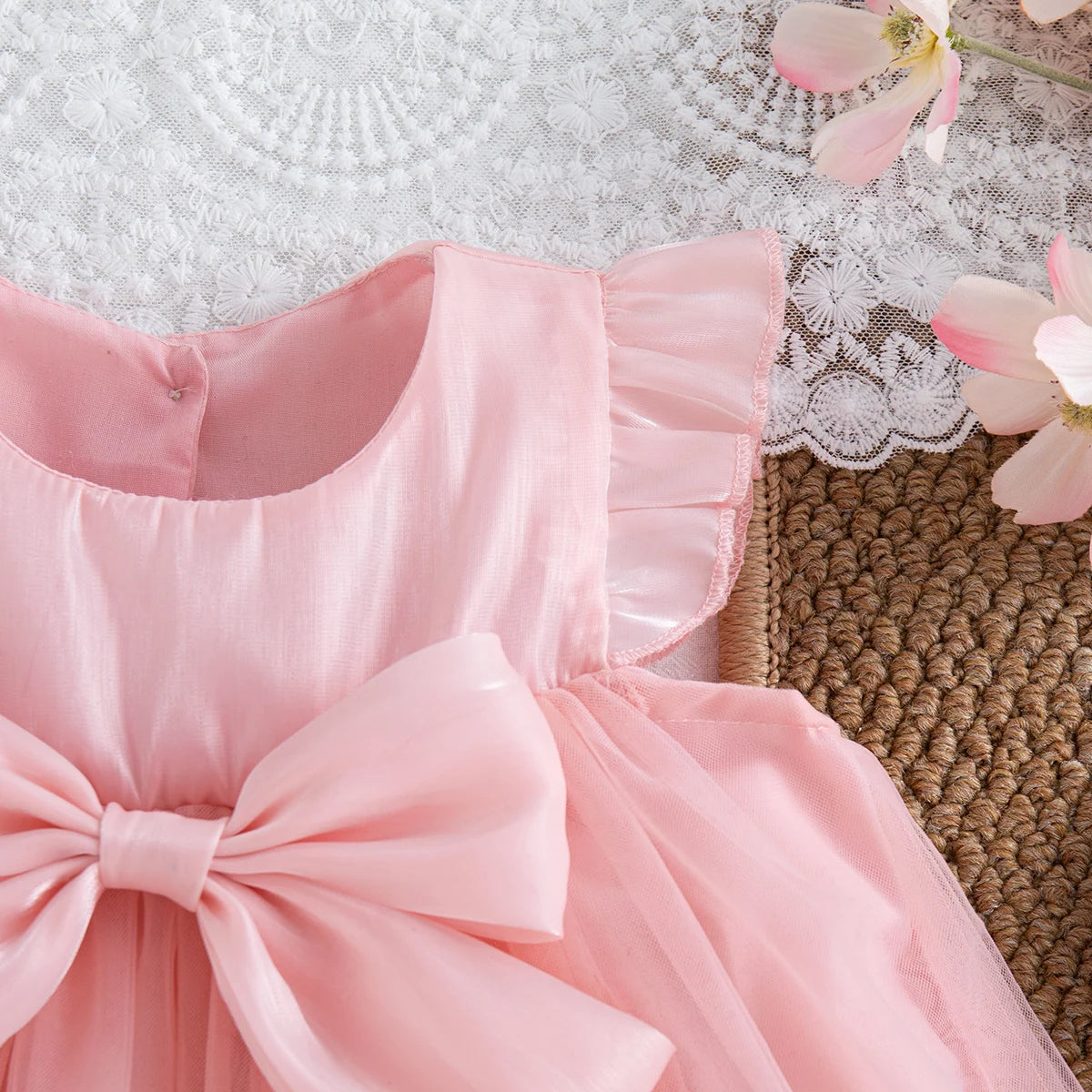 Adorable Baby Girl Chiffon Bow Dress