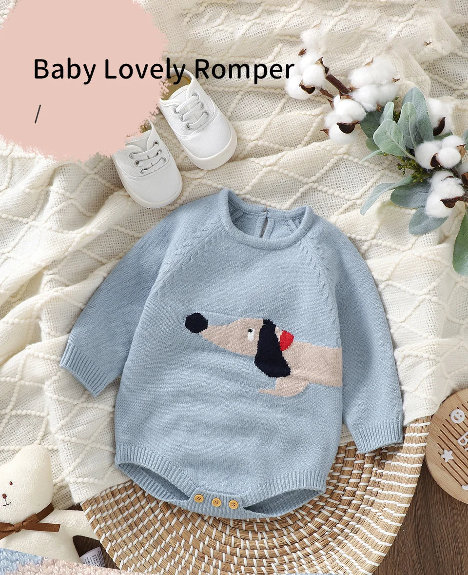 Adorable Puppy Knit Onesie for Toddler Infant
