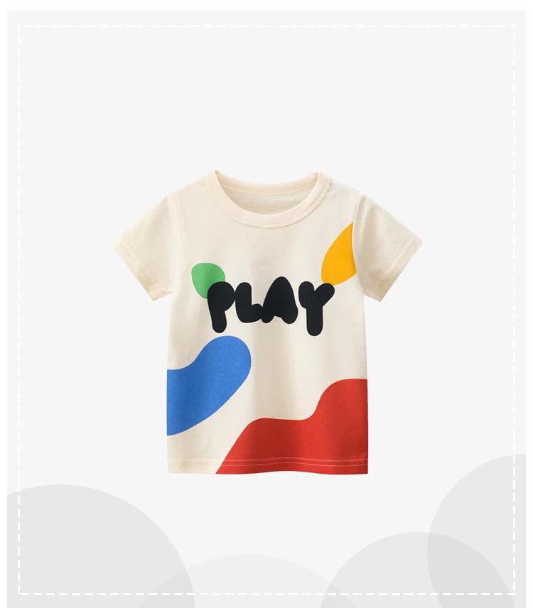 Graffiti Print Everyday Fun Kids Cotton Graphic Shirt