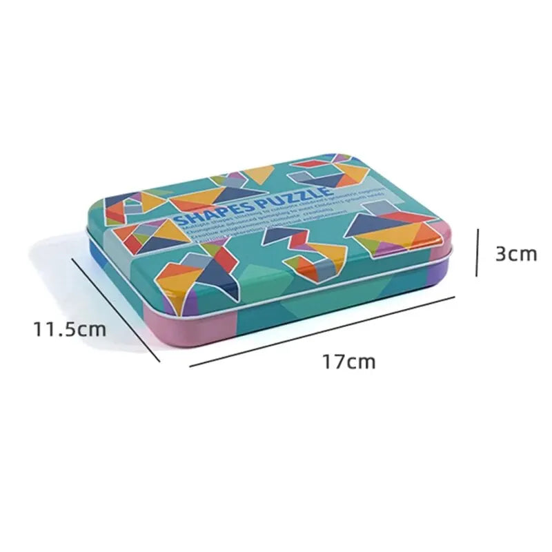 Colorful Shape Matching Tangram Puzzle Box