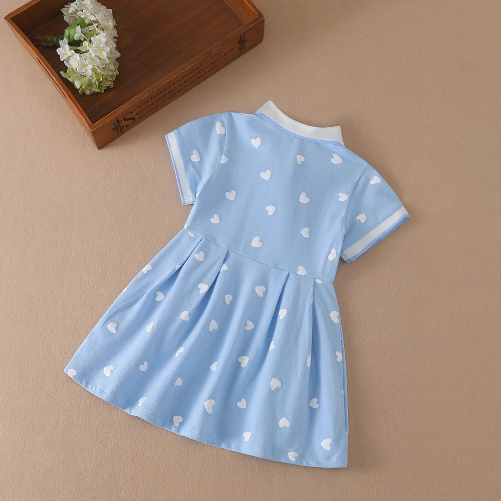 Little Heart Princess Short Sleeve Dress