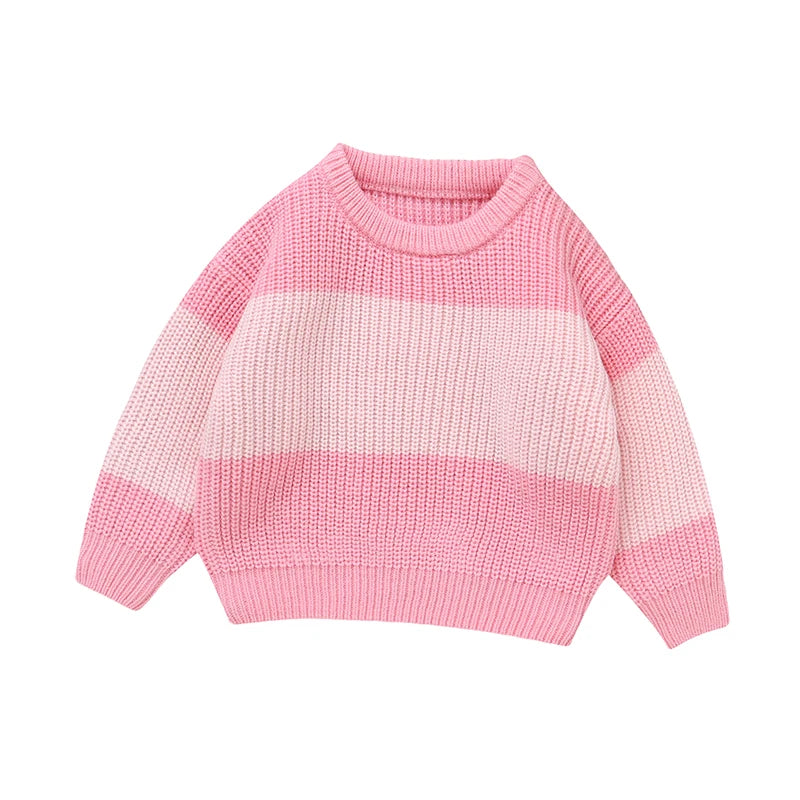 Warm Colorblock Toddler Knit Sweater for Cool Weather