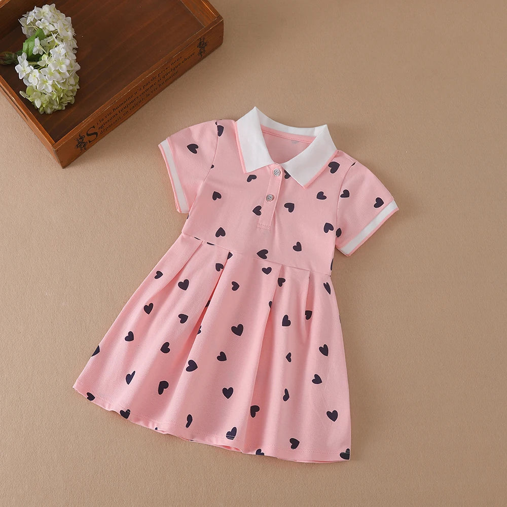 Little Heart Princess Short Sleeve Dress
