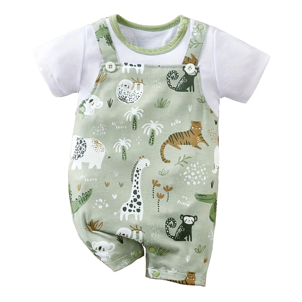 Adorable Safari Adventure Baby Romper Set