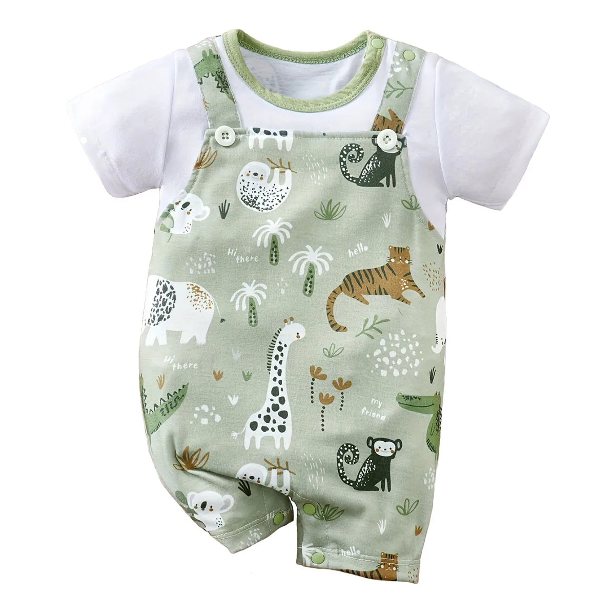 Adorable Safari Adventure Baby Romper Set