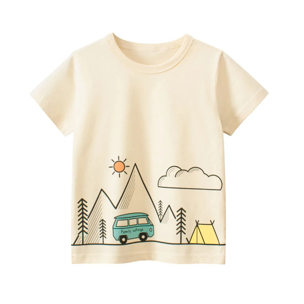 Graffiti Print Everyday Fun Kids Cotton Graphic Shirt