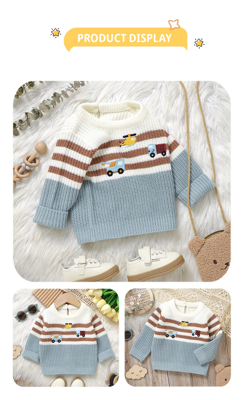Adorable Truck Knit Sweater for Little Explorers