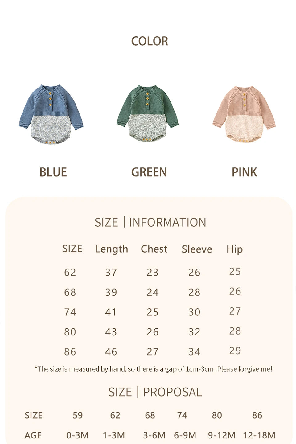Warm Baby Knit Onesie for Toddler Infant