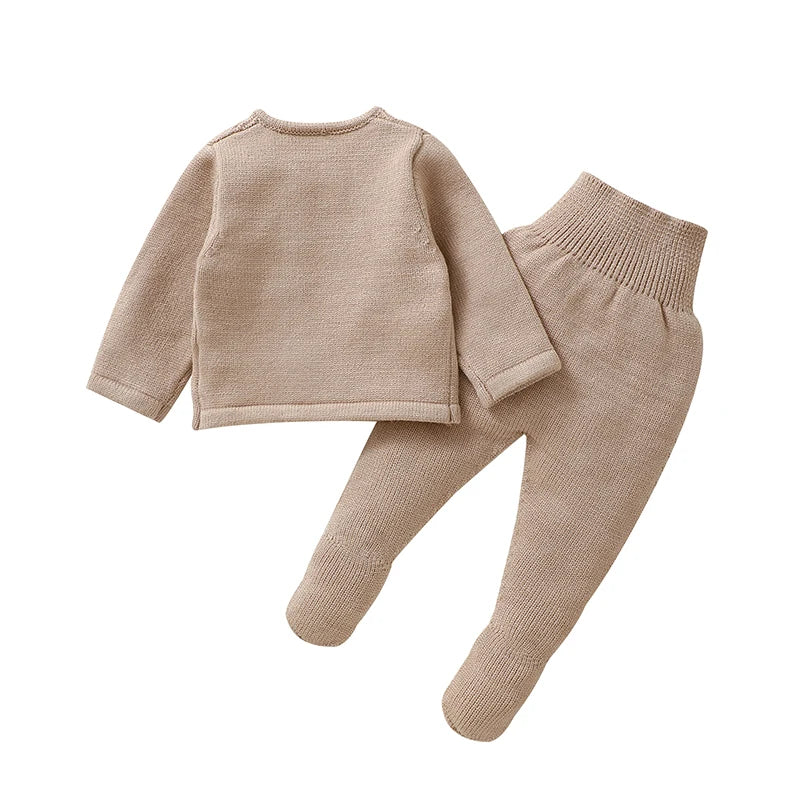 Soft Newborn Knit Outfit Two Piece Baby Set