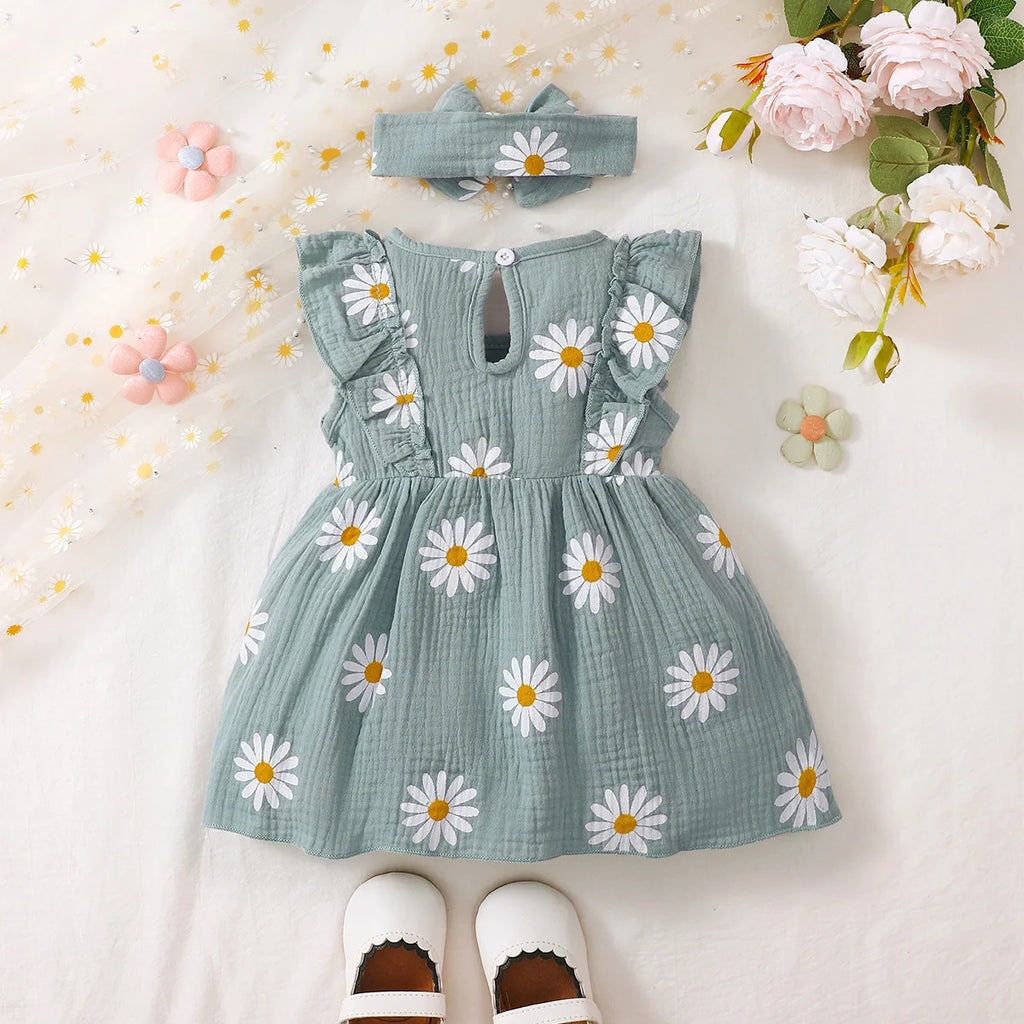 Blooming Daisy Summer Sleeveless Casual  Dress