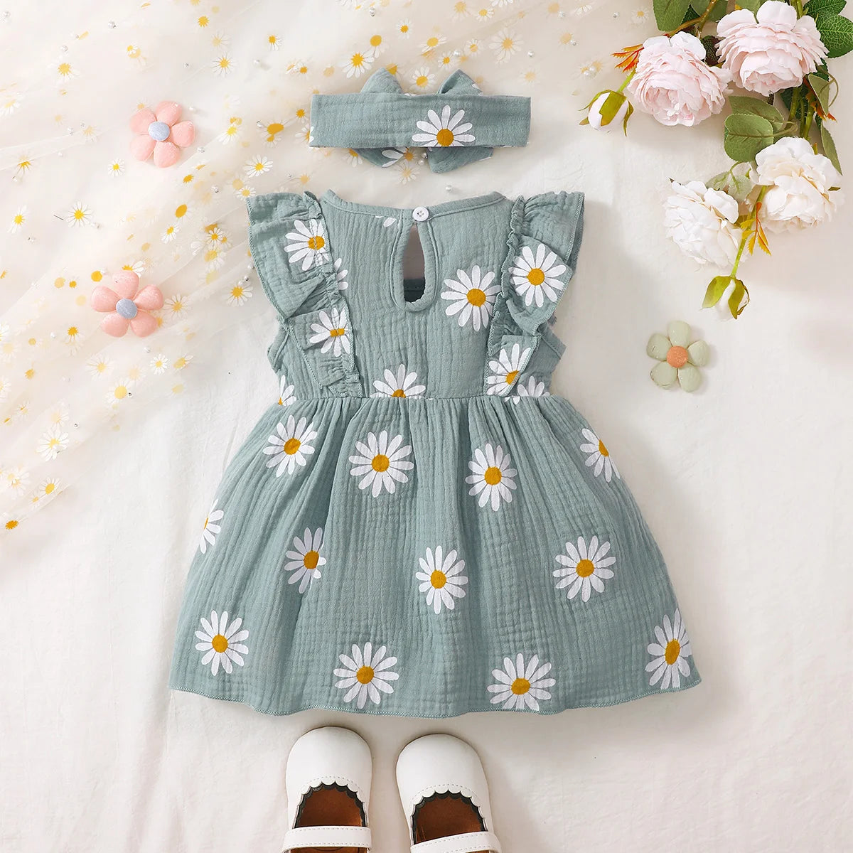 Blooming Daisy Summer Sleeveless Casual  Dress
