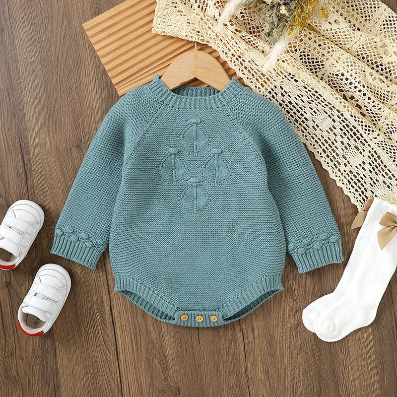 Adorable Baby Knit Bodysuits Long Sleeve Romper