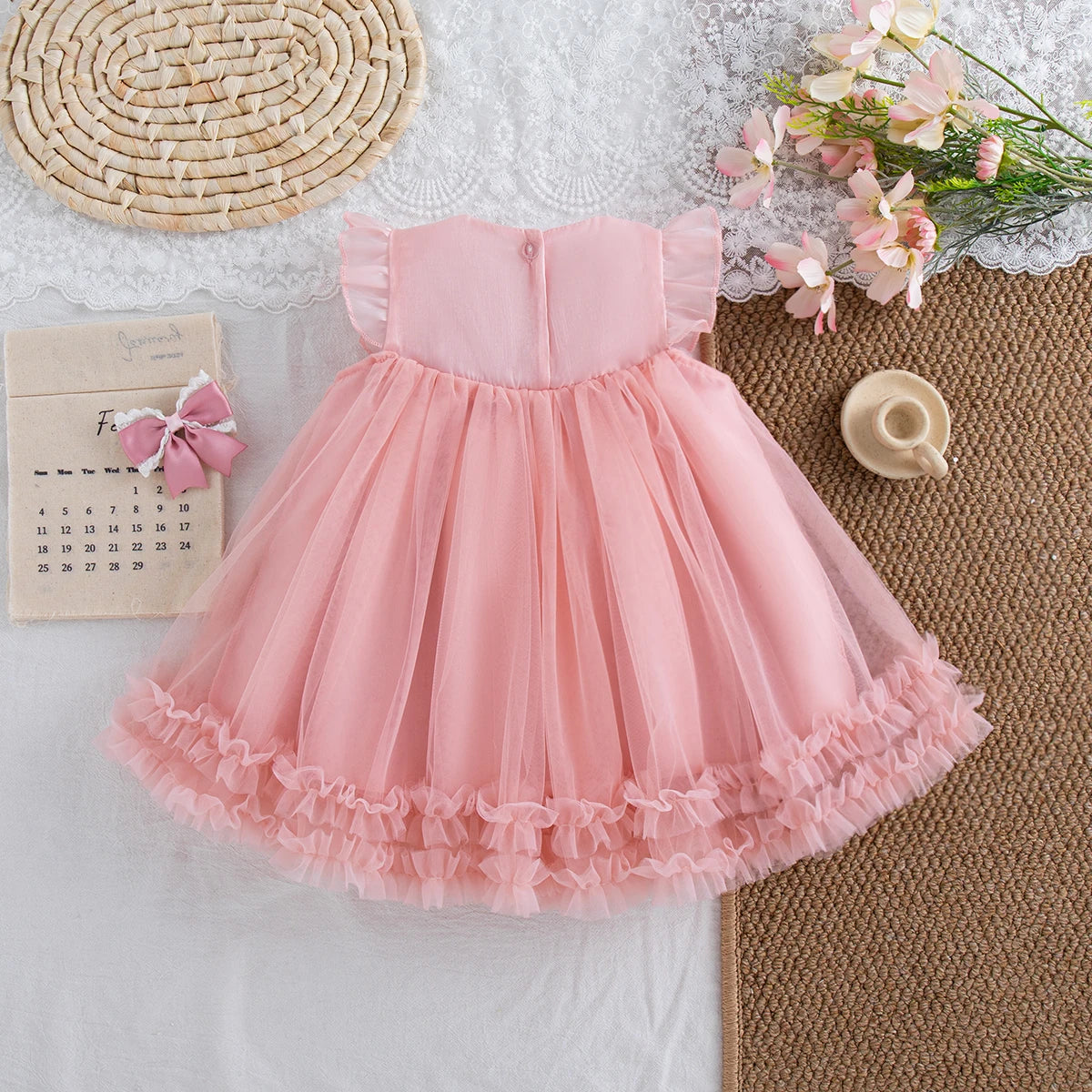 Adorable Baby Girl Chiffon Bow Dress