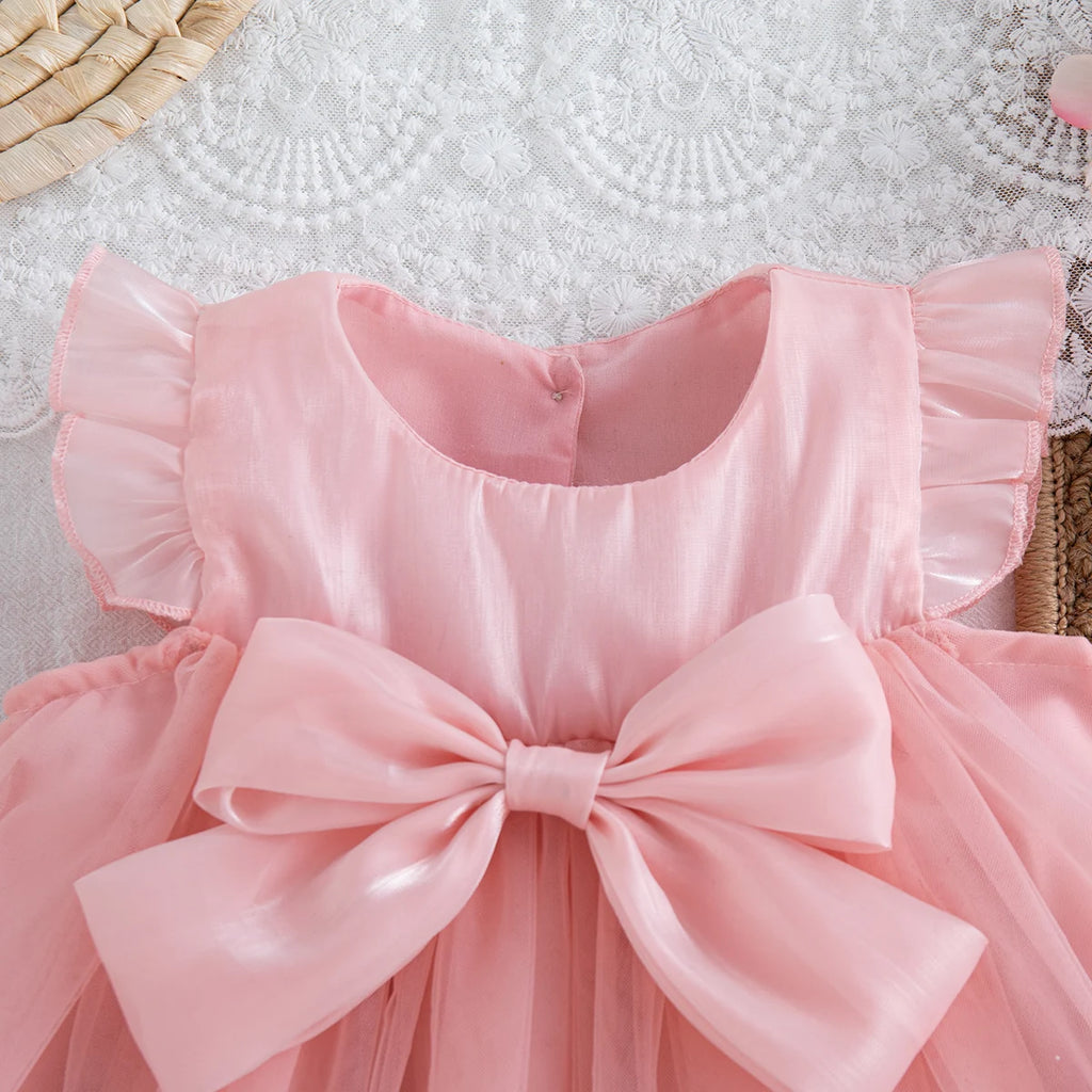 Adorable Baby Girl Chiffon Bow Dress