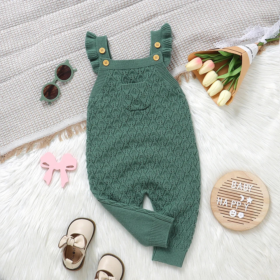 Comfy Knit Baby Sleeveless One Piece Romper Set for Infant