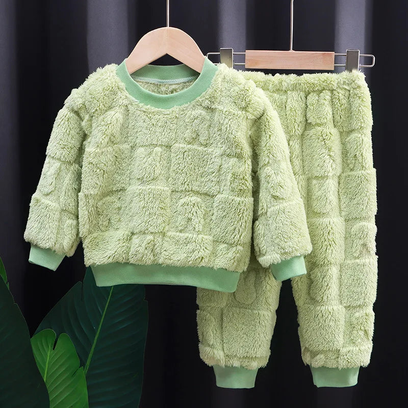 Korean Cloud Soft Kids Fleece Pajama Set