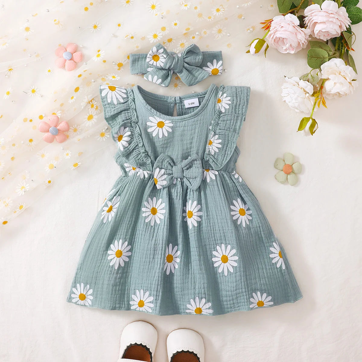 Blooming Daisy Summer Sleeveless Casual  Dress