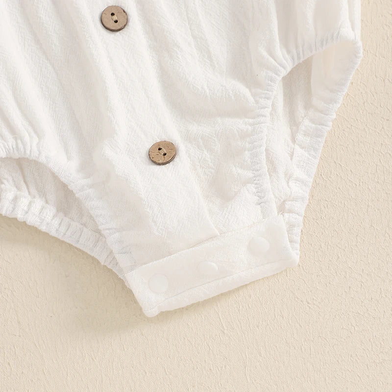 Classic Little Gentleman Romper and Suspender Shorts Set
